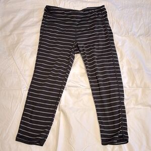 Athleta Small cropped legging.  Black with gray stripes. Great condition.